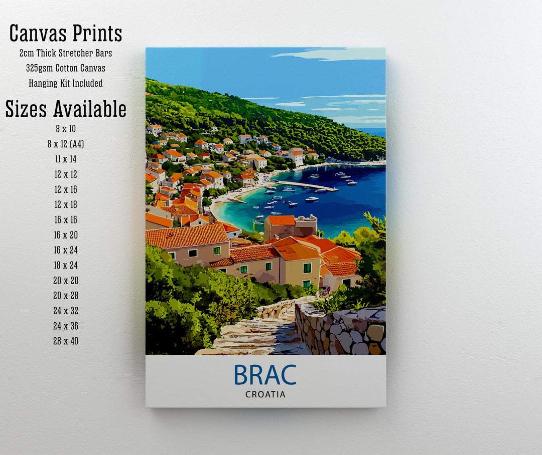 Brac Island Croatia Travel Print Wall Decor Wall Art Brač Island Wall Hanging Home Décor Brač Island Gift Art Lovers Croatian Art Lover Gift