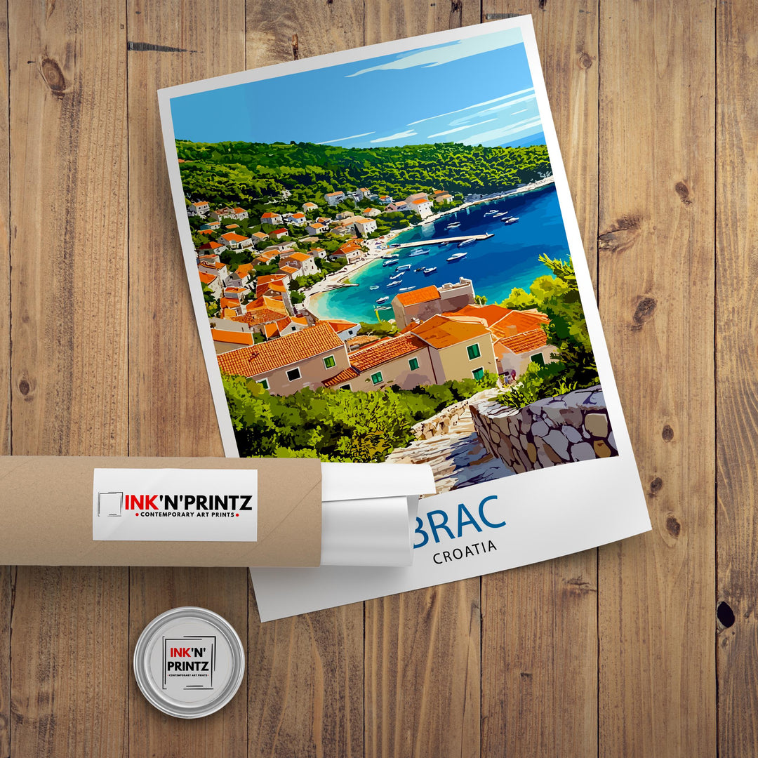 Brac Island Croatia Travel Poster