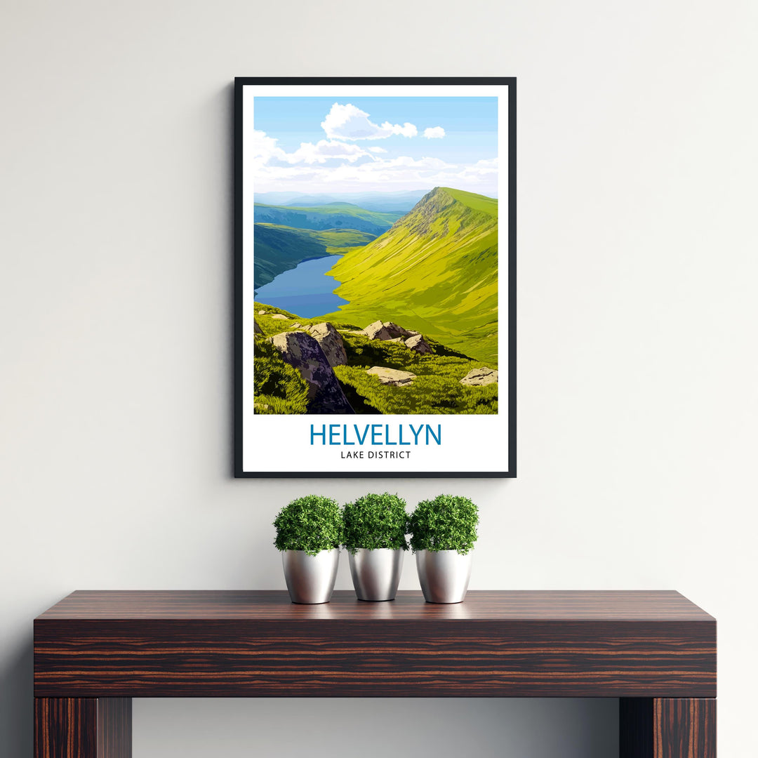 Helvellyn Lake District Travel Poster