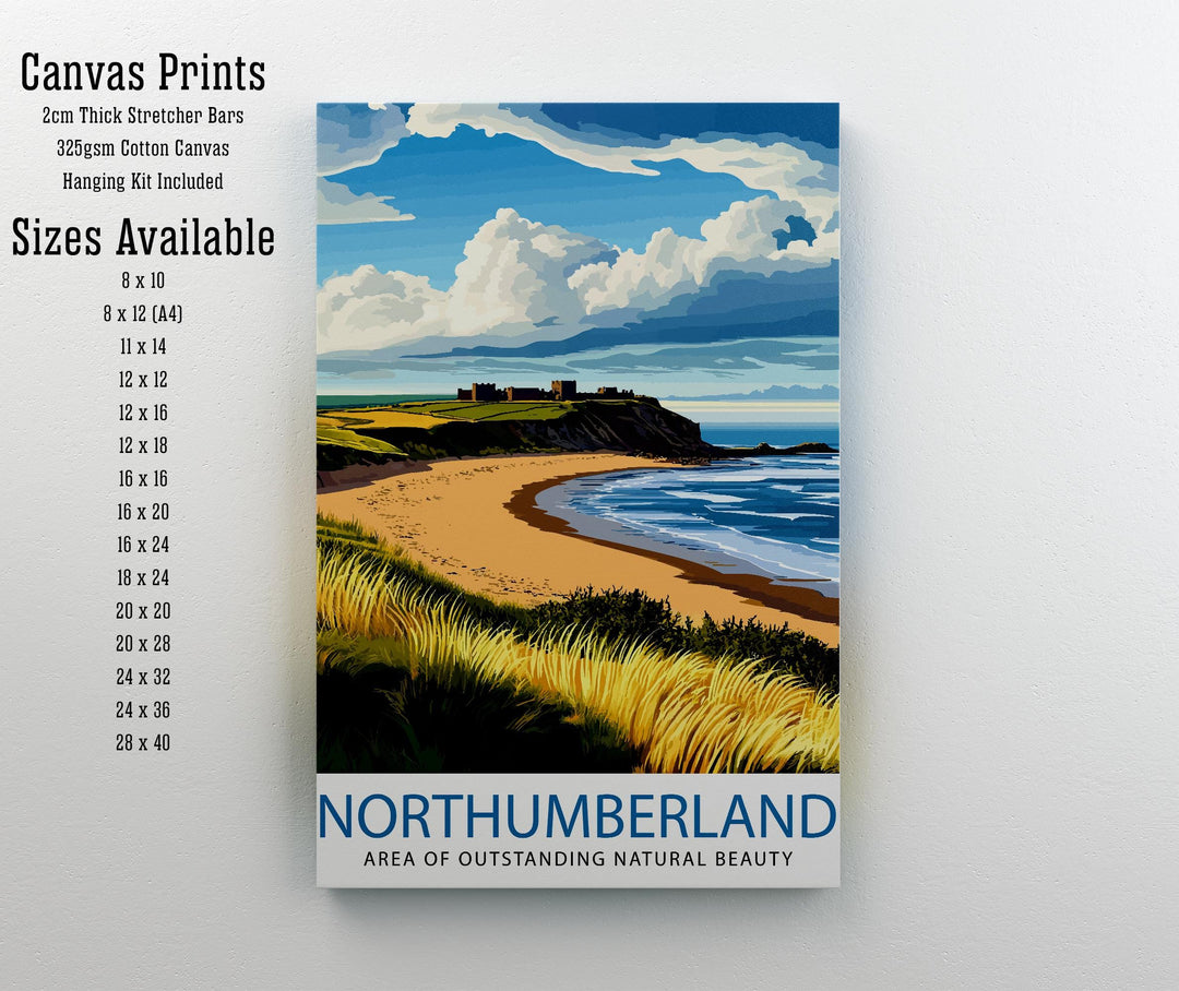 Northumberland England Travel Print Wall Decor Wall Art Northumberland Wall Hanging Home Décor Northumberland Gift Art Lovers British Art