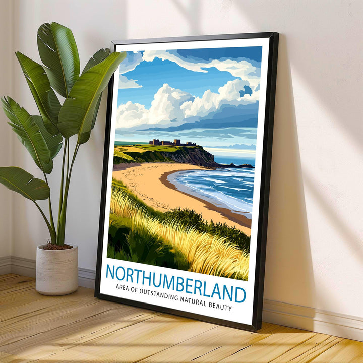 Northumberland England Travel Poster