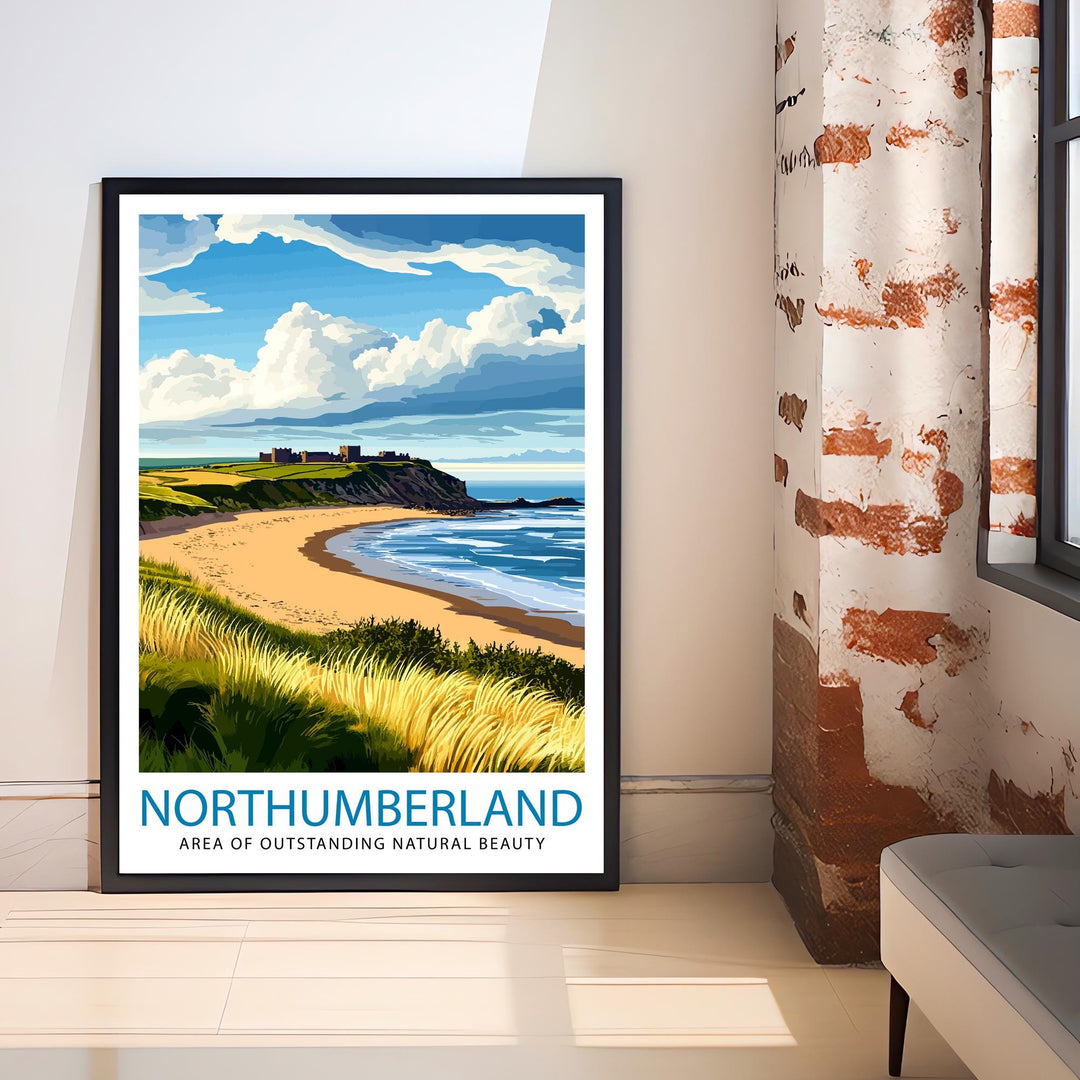 Northumberland England Travel Poster