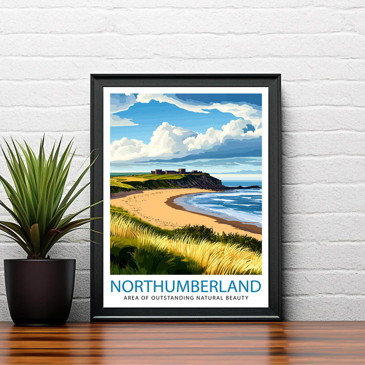 Northumberland England Travel Poster