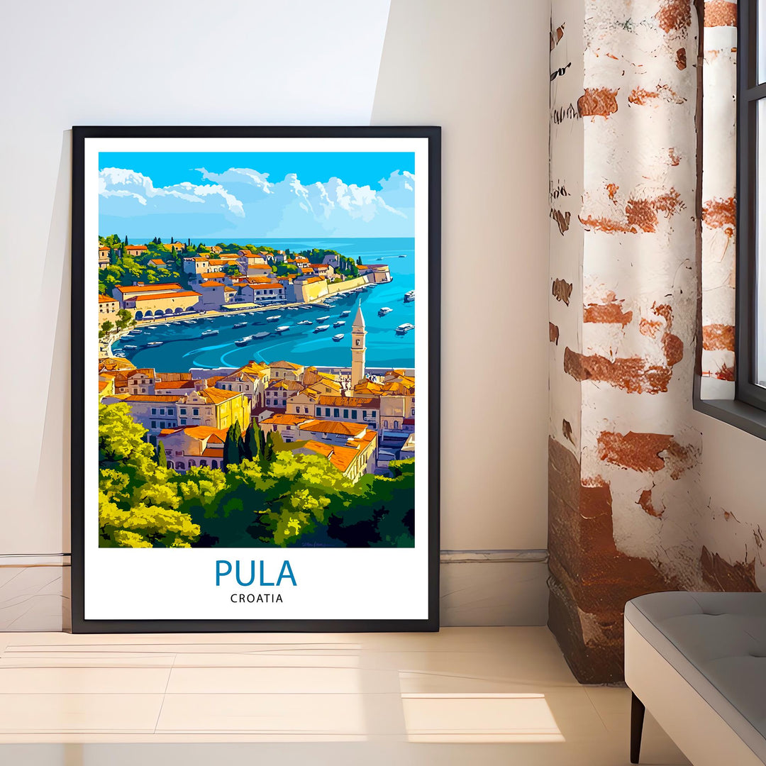 Pula Croatia Travel Print Wall Decor Wall Art Pula Wall Hanging Home Décor Pula Gift Art Lovers Croatian Art Lover Gift Print Art