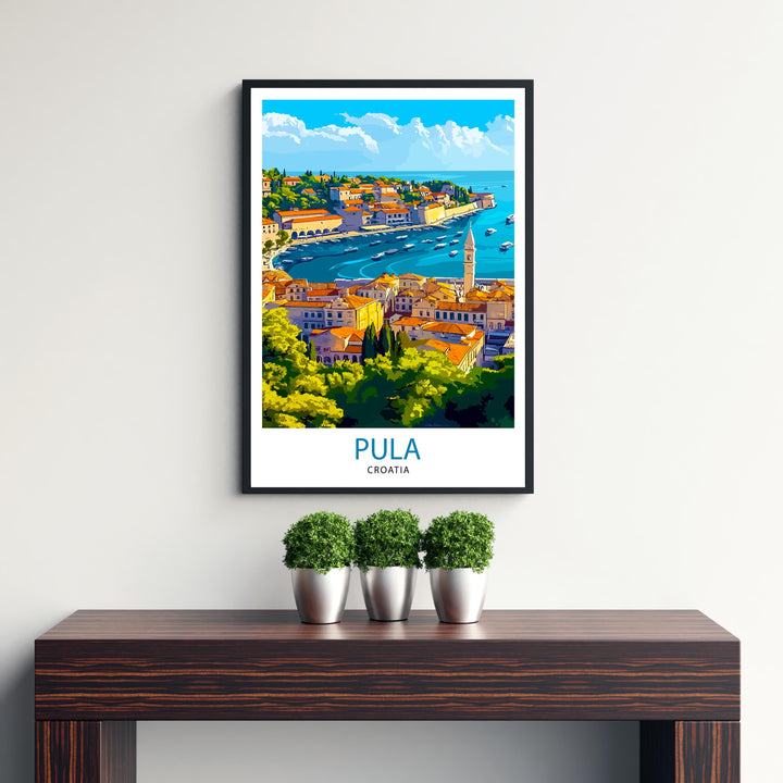 Pula Croatia Travel Print Wall Decor Wall Art Pula Wall Hanging Home Décor Pula Gift Art Lovers Croatian Art Lover Gift Print Art