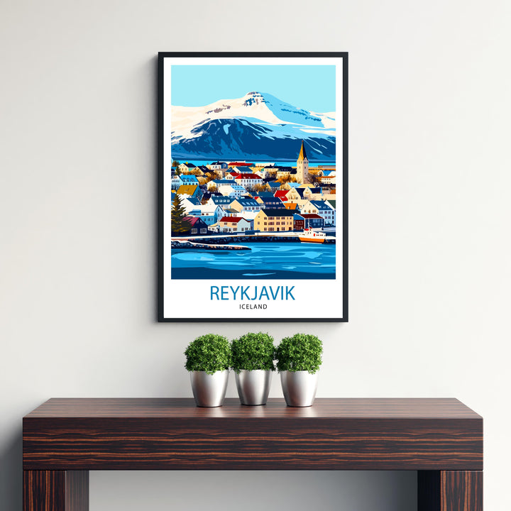 Reykjavik Iceland Travel Poster