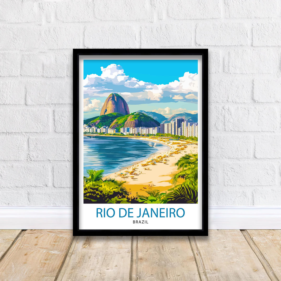 Rio de Janeiro Brazil Travel Print Wall Decor Wall Art Rio Wall Hanging Home Décor Rio de Janeiro Gift Art Lovers Brazilian Art Lover Gift