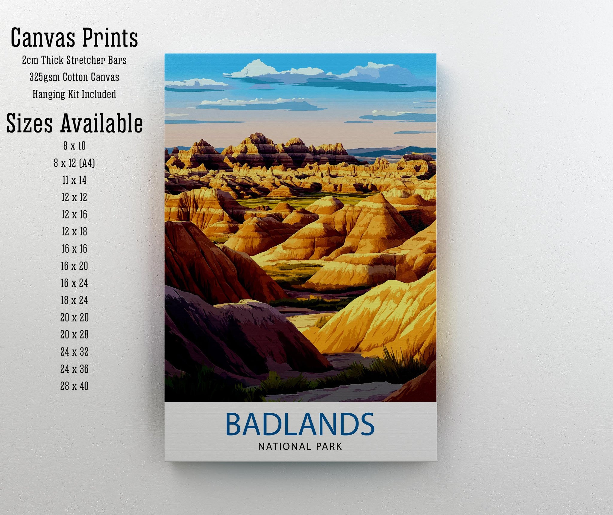 Badlands National Park South Dakota Travel Print Wall Decor Wall Art Badlands Wall Hanging Home Décor Badlands Gift Art Lovers American