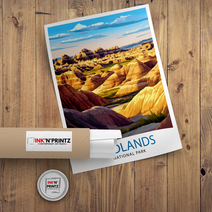 Badlands National Park South Dakota Travel Poster