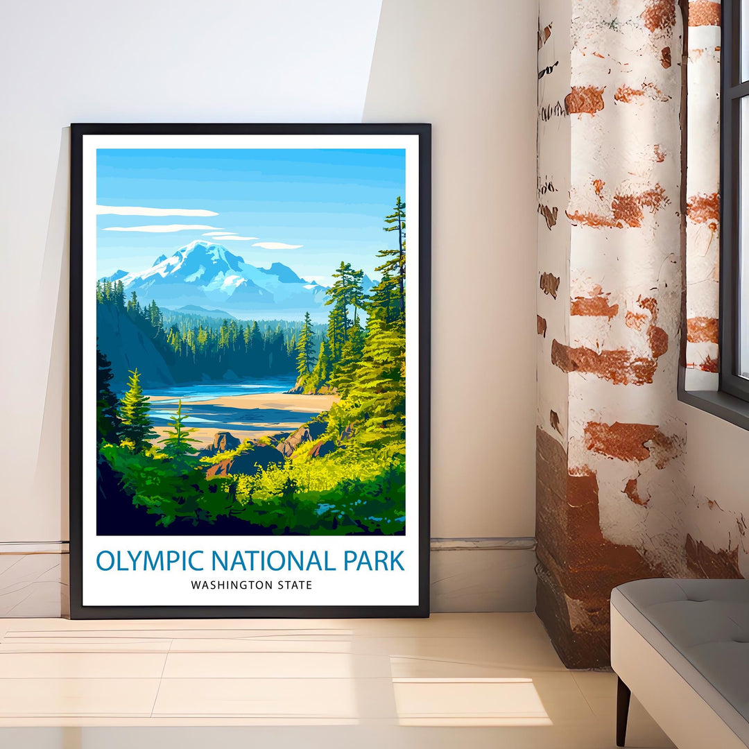 Olympic National Park Washington Travel Print Wall Decor Wall Art Olympic National Park Wall Hanging Home Décor Olympic Gift Art Lovers