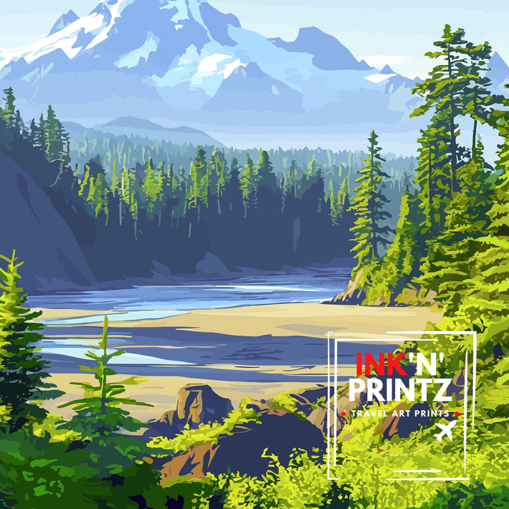 Olympic National Park Washington Travel Poster