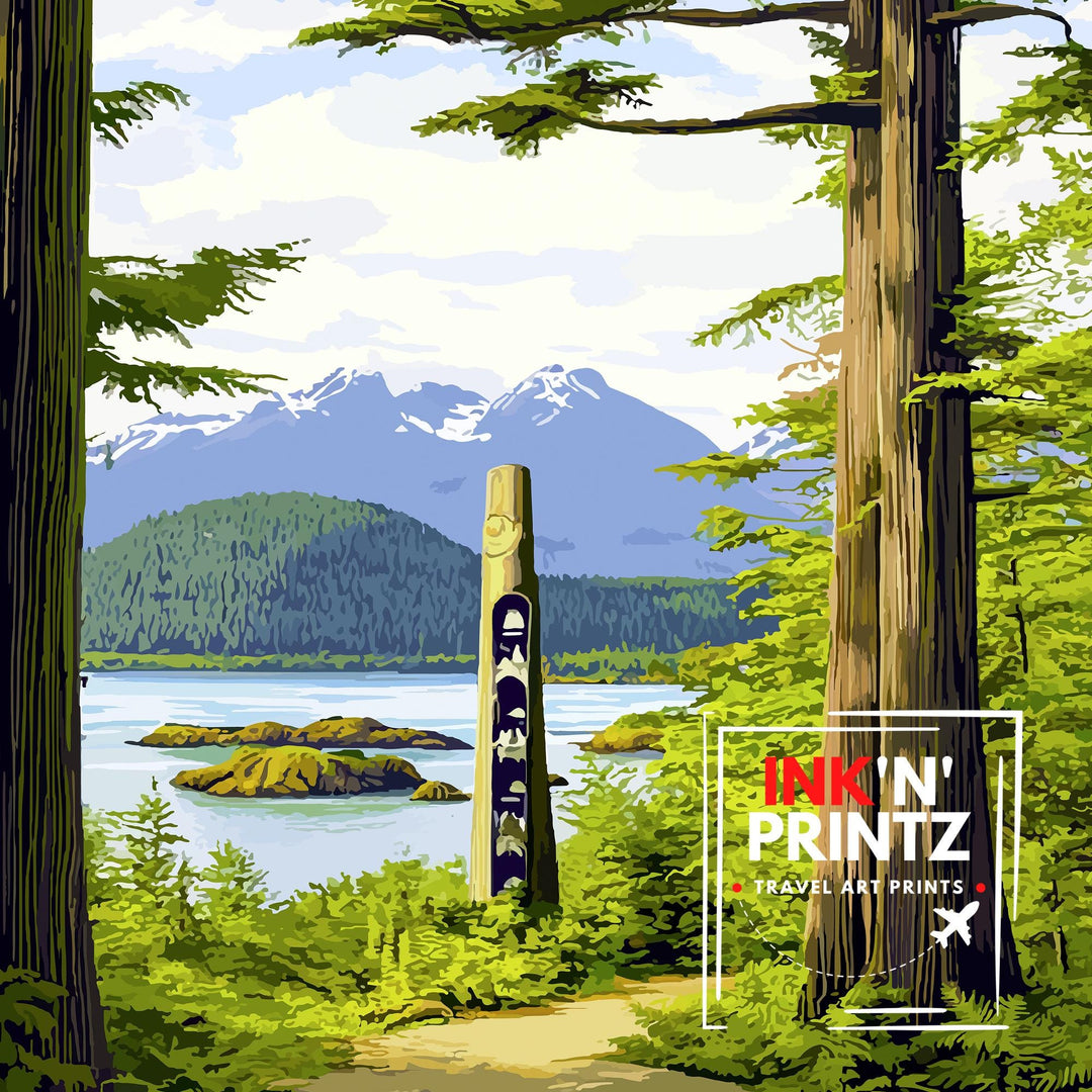 Sitka National Historical Park Alaska Travel Poster