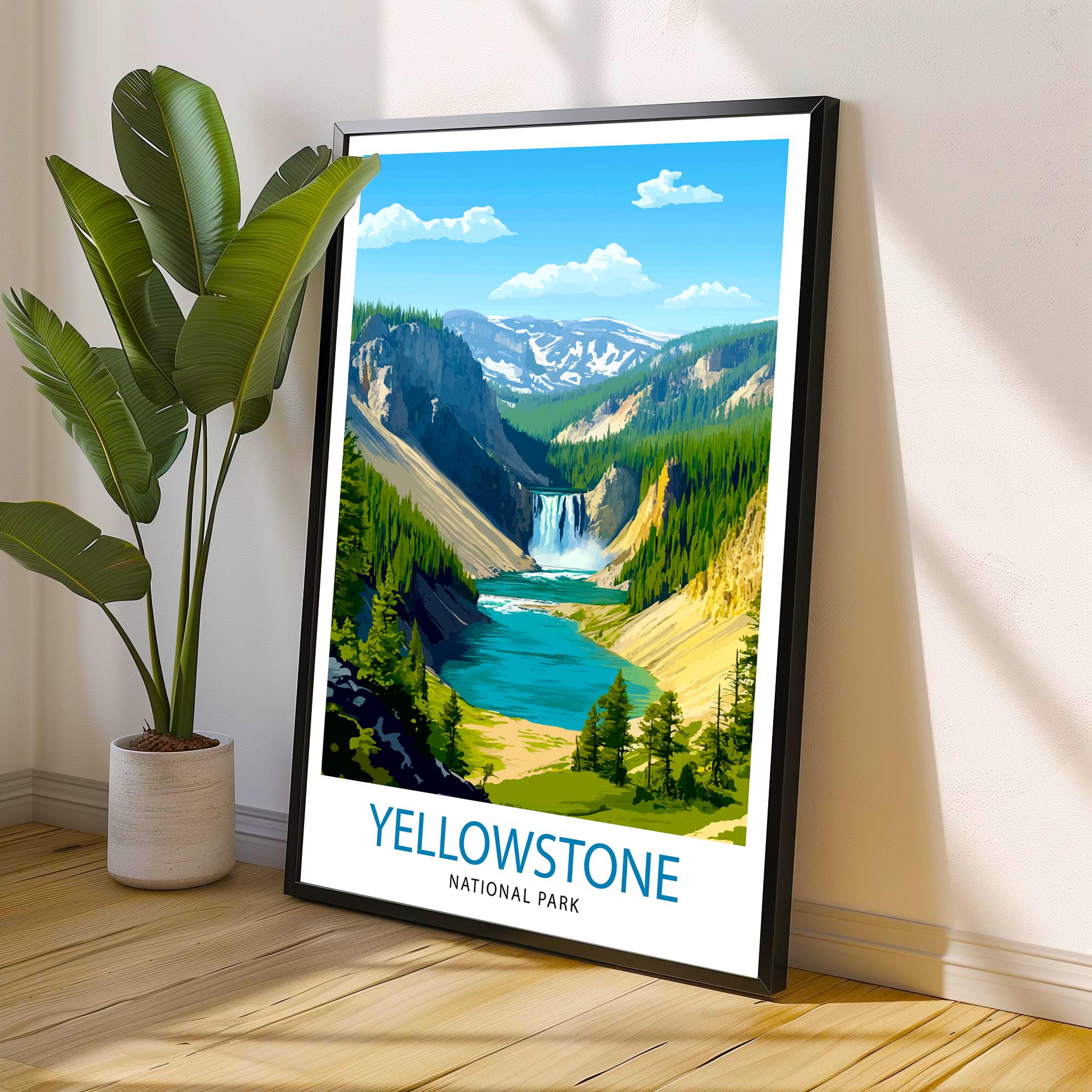 Yellowstone National Park USA Travel Print Wall Decor Wall Art Yellowstone Wall Hanging Home Décor Yellowstone Gift Art Lovers American Art
