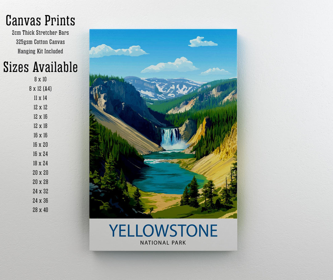 Yellowstone National Park USA Travel Print Wall Decor Wall Art Yellowstone Wall Hanging Home Décor Yellowstone Gift Art Lovers American Art