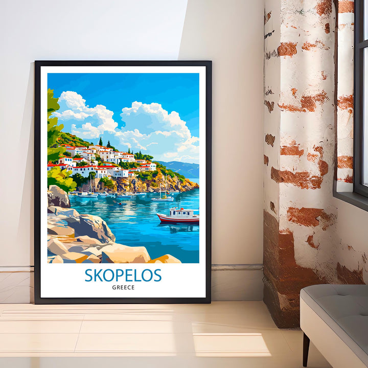 Skopelos Greece Travel Print Wall Decor Wall Art Skopelos Wall Hanging Home Décor Skopelos Gift Art Lovers Greek Art Lover Gift Print Art