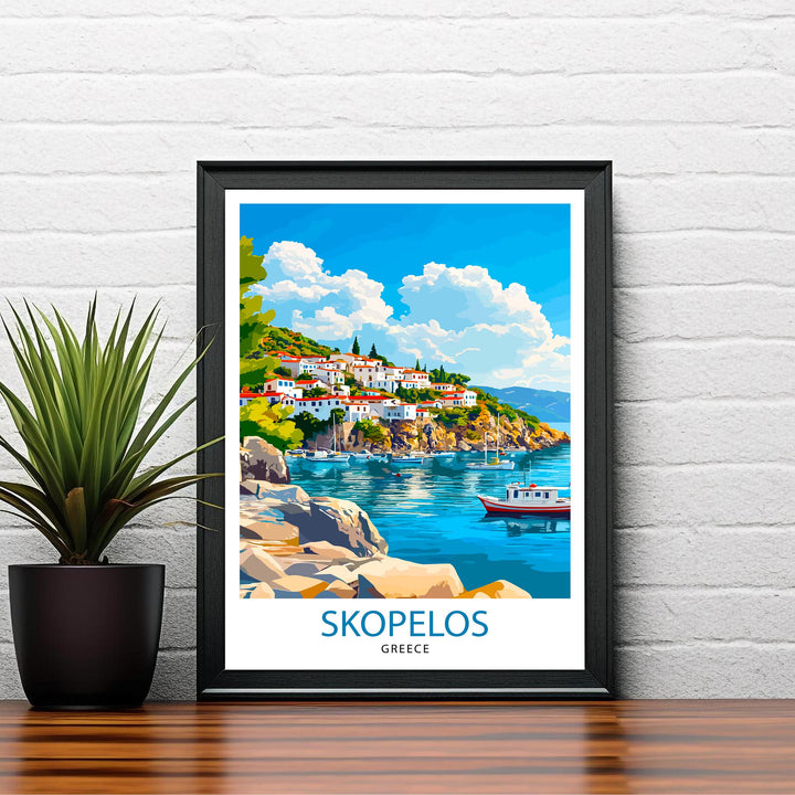 Skopelos Greece Travel Print Wall Decor Wall Art Skopelos Wall Hanging Home Décor Skopelos Gift Art Lovers Greek Art Lover Gift Print Art