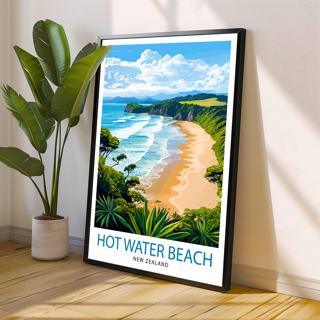 Hot Water Beach New Zealand Travel Print Wall Decor Wall Art Hot Water Beach Wall Hanging Home Décor Hot Water Beach Gift Art Lovers