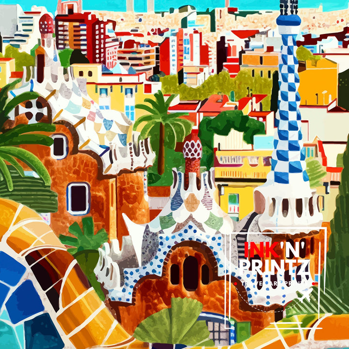 Barcelona Spain Travel Poster