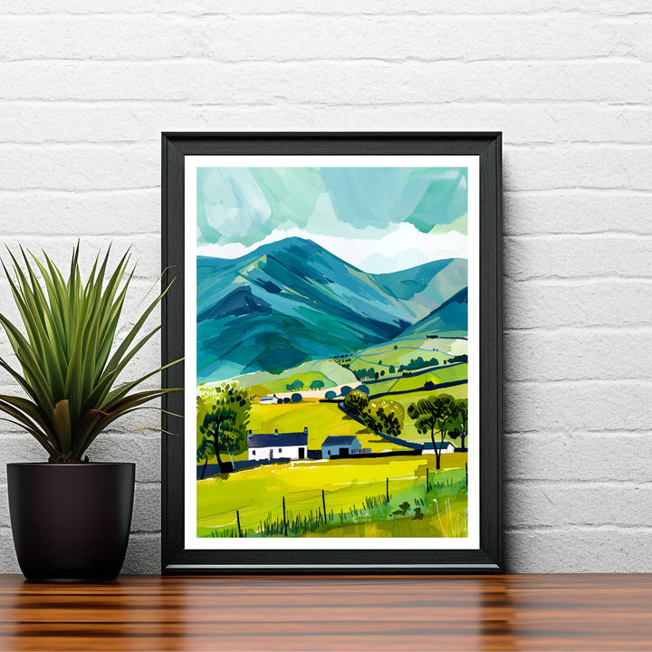 Skiddaw Lake District Travel Poster