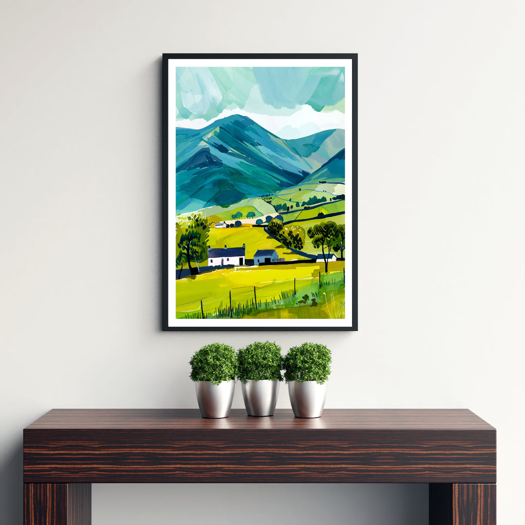 Skiddaw Lake District Travel Poster