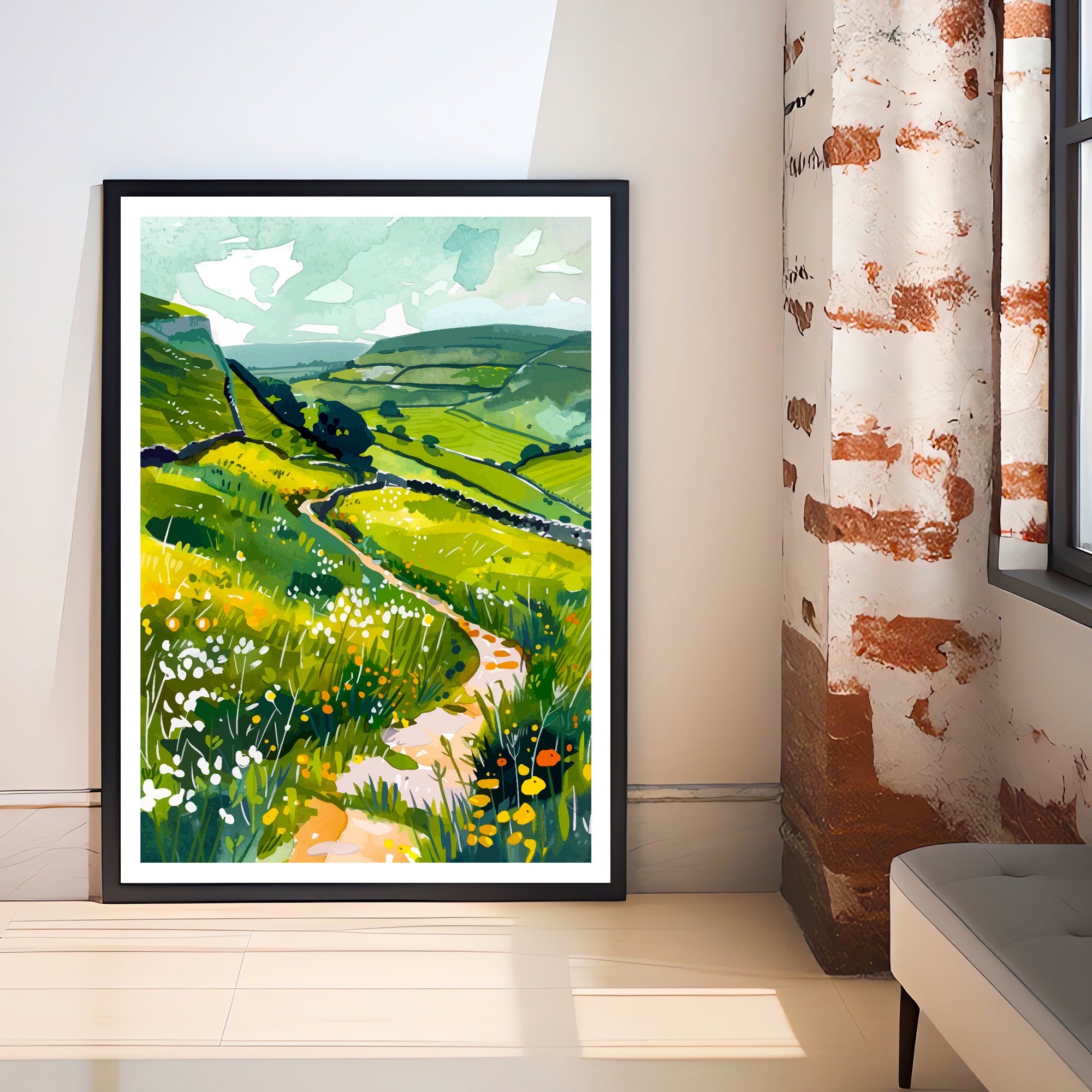 Pennine Way Trail Travel Print Wall Decor Wall Art Pennine Way Wall Hanging Home Décor Pennine Way Gift Art Lovers British Art Lover Gift