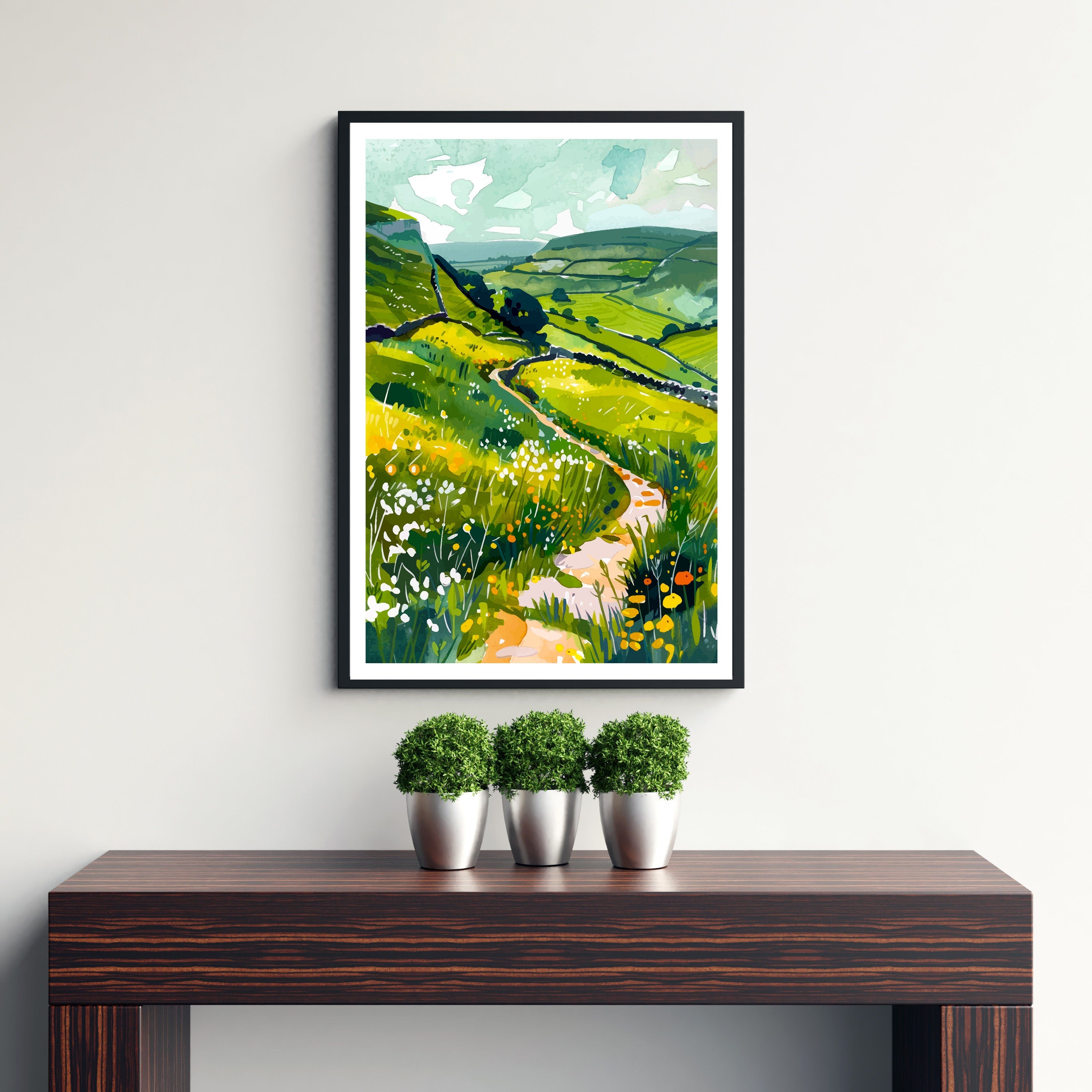 Pennine Way Trail Travel Print Wall Decor Wall Art Pennine Way Wall Hanging Home Décor Pennine Way Gift Art Lovers British Art Lover Gift