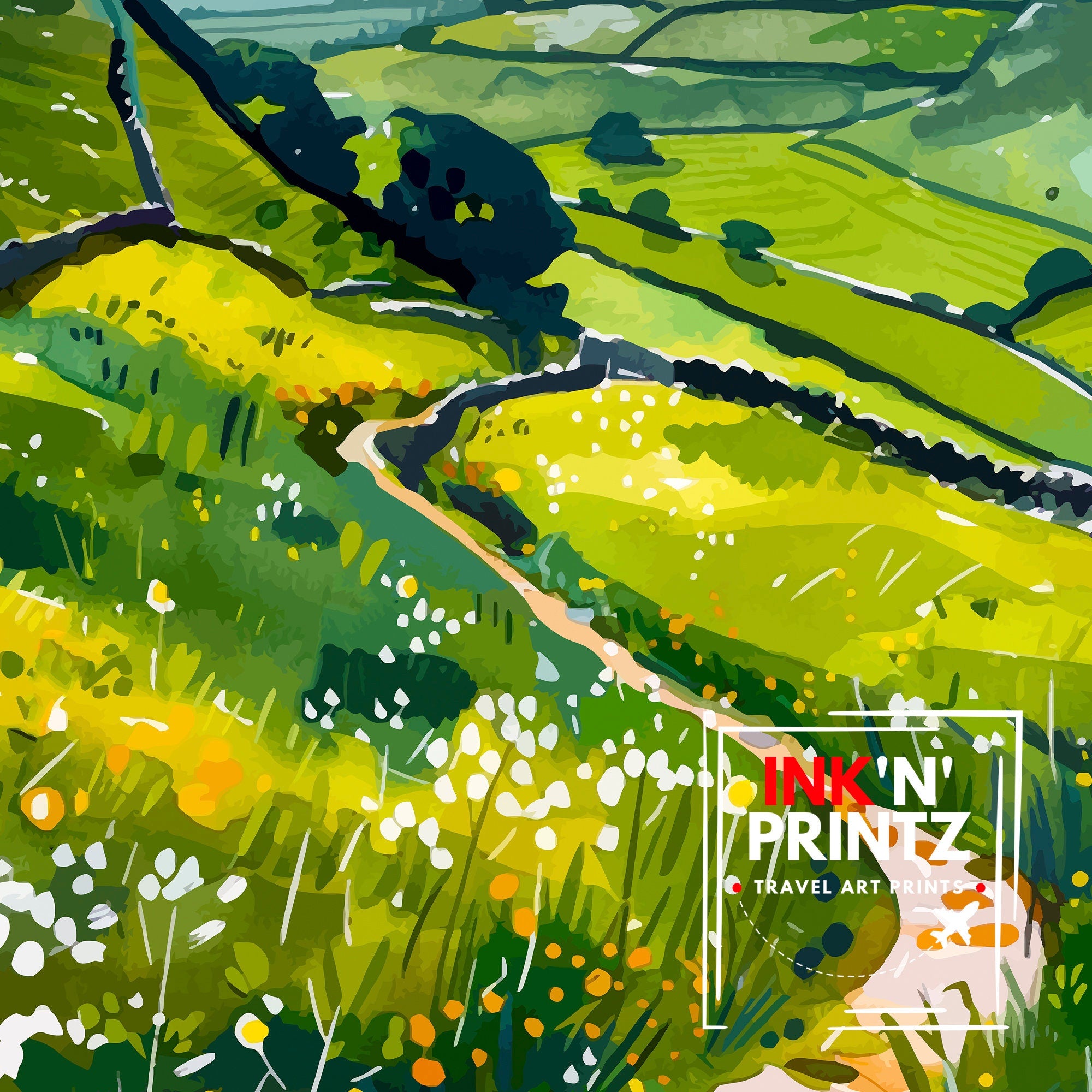 Pennine Way Trail Travel Print Wall Decor Wall Art Pennine Way Wall Hanging Home Décor Pennine Way Gift Art Lovers British Art Lover Gift