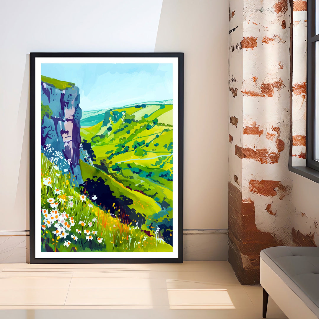 Mendip Hills Somerset Travel Print Wall Decor Wall Art Mendip Hills Wall Hanging Home Décor Mendip Hills Gift Art Lovers British Art Lover