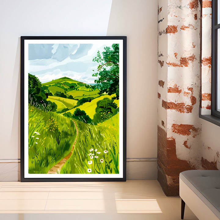 Malvern Hills England Travel Poster