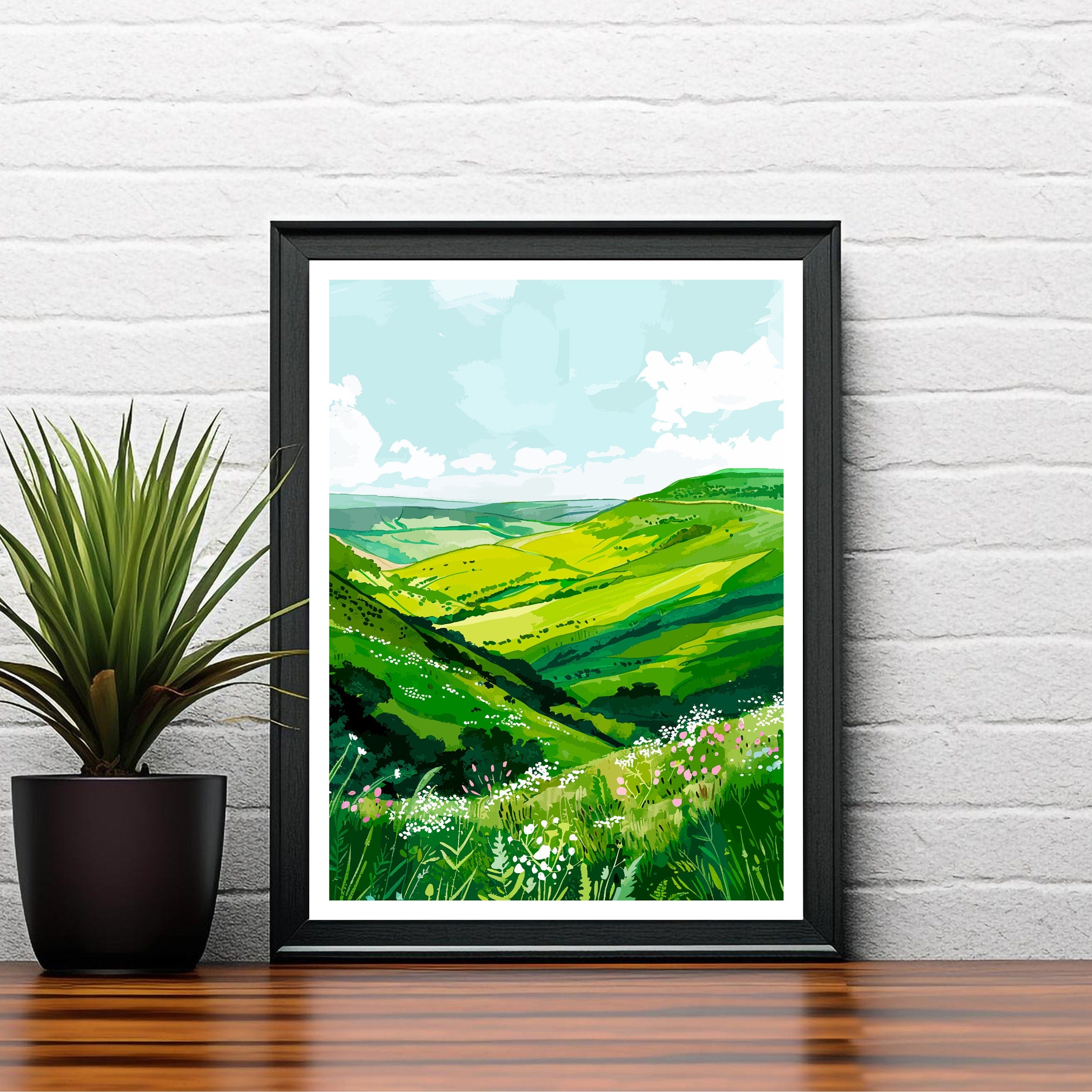 Long Mynd Shropshire Travel Print Wall Decor Wall Art Long Mynd Wall Hanging Home Décor Long Mynd Gift Art Lovers British Art Lover Gift