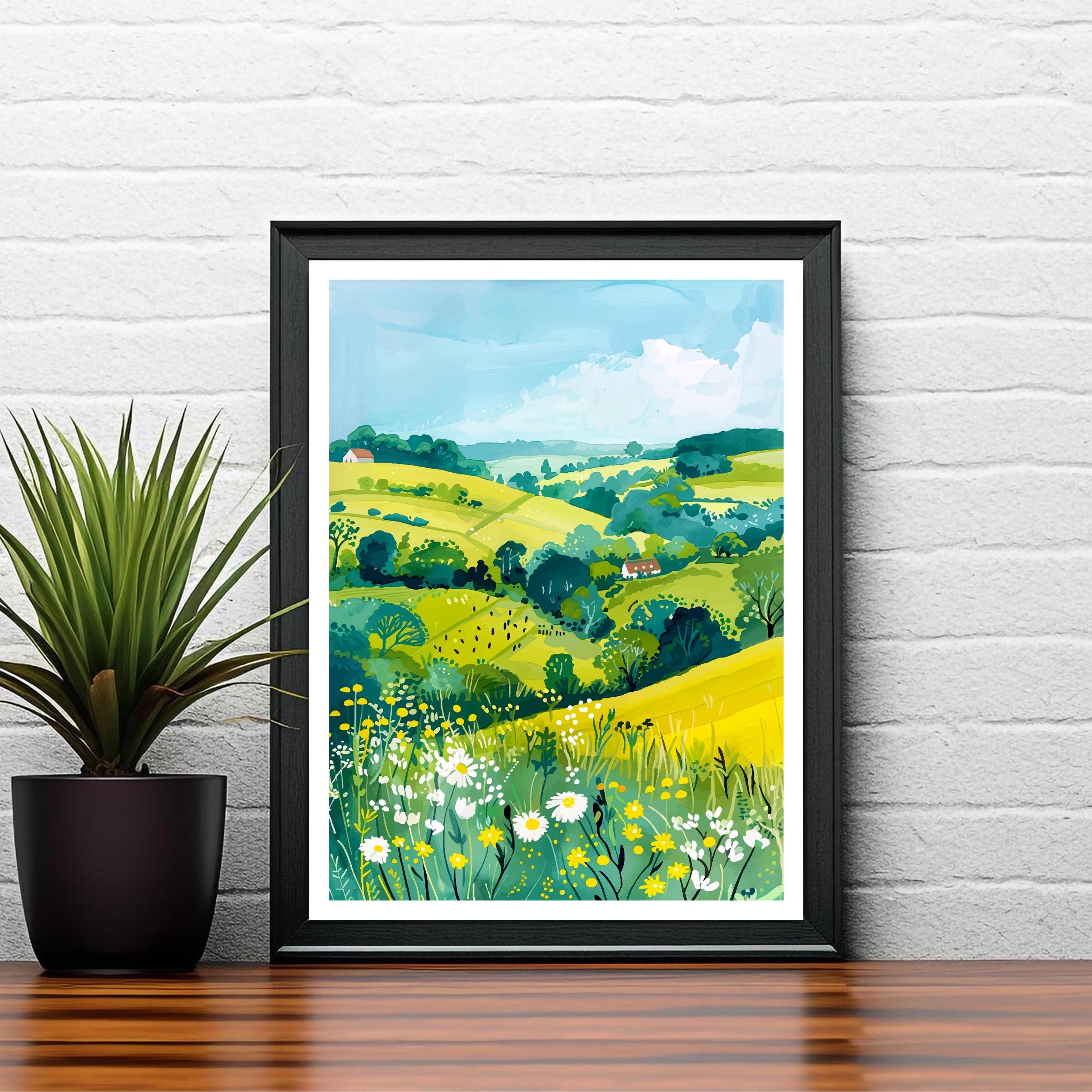 Chiltern Hills England Travel Print Wall Decor Wall Art Chiltern Hills Wall Hanging Home Décor Chiltern Hills Gift Art Lovers British Art