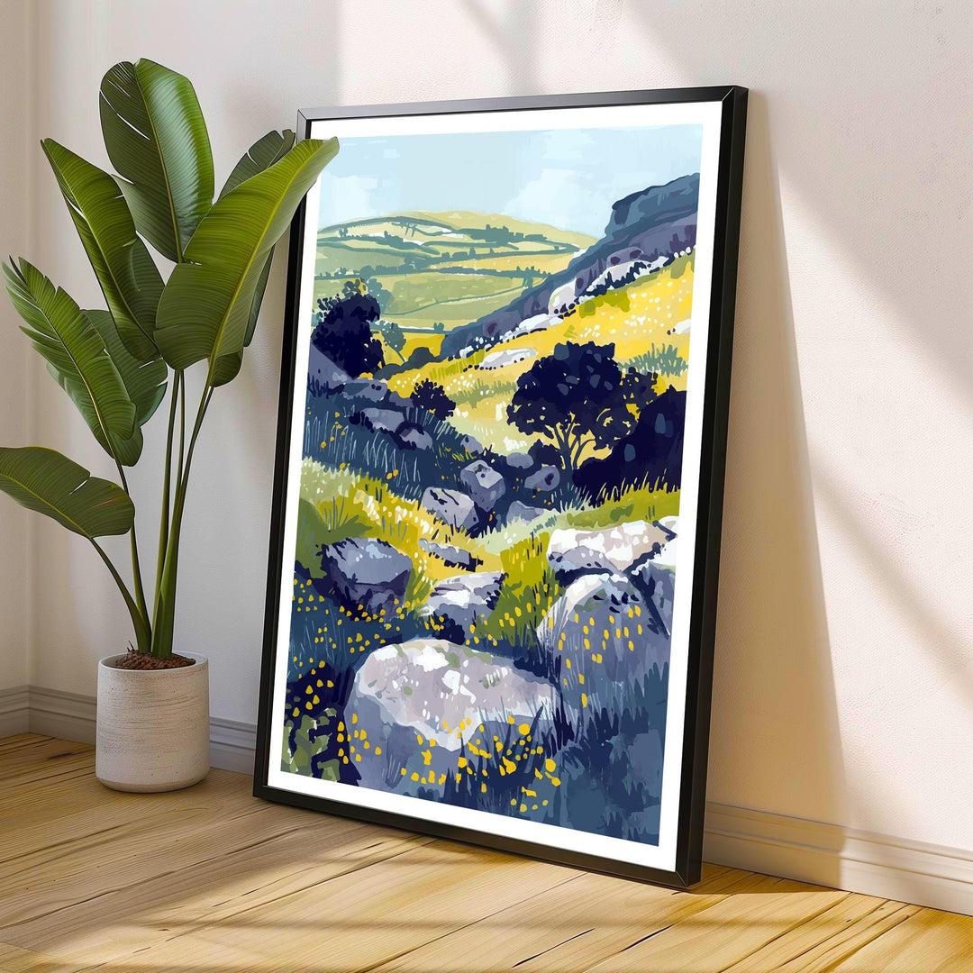 Dartmoor National Park Devon Travel Print Wall Decor Wall Art Dartmoor Wall Hanging Home Décor Dartmoor Gift Art Lovers British Art