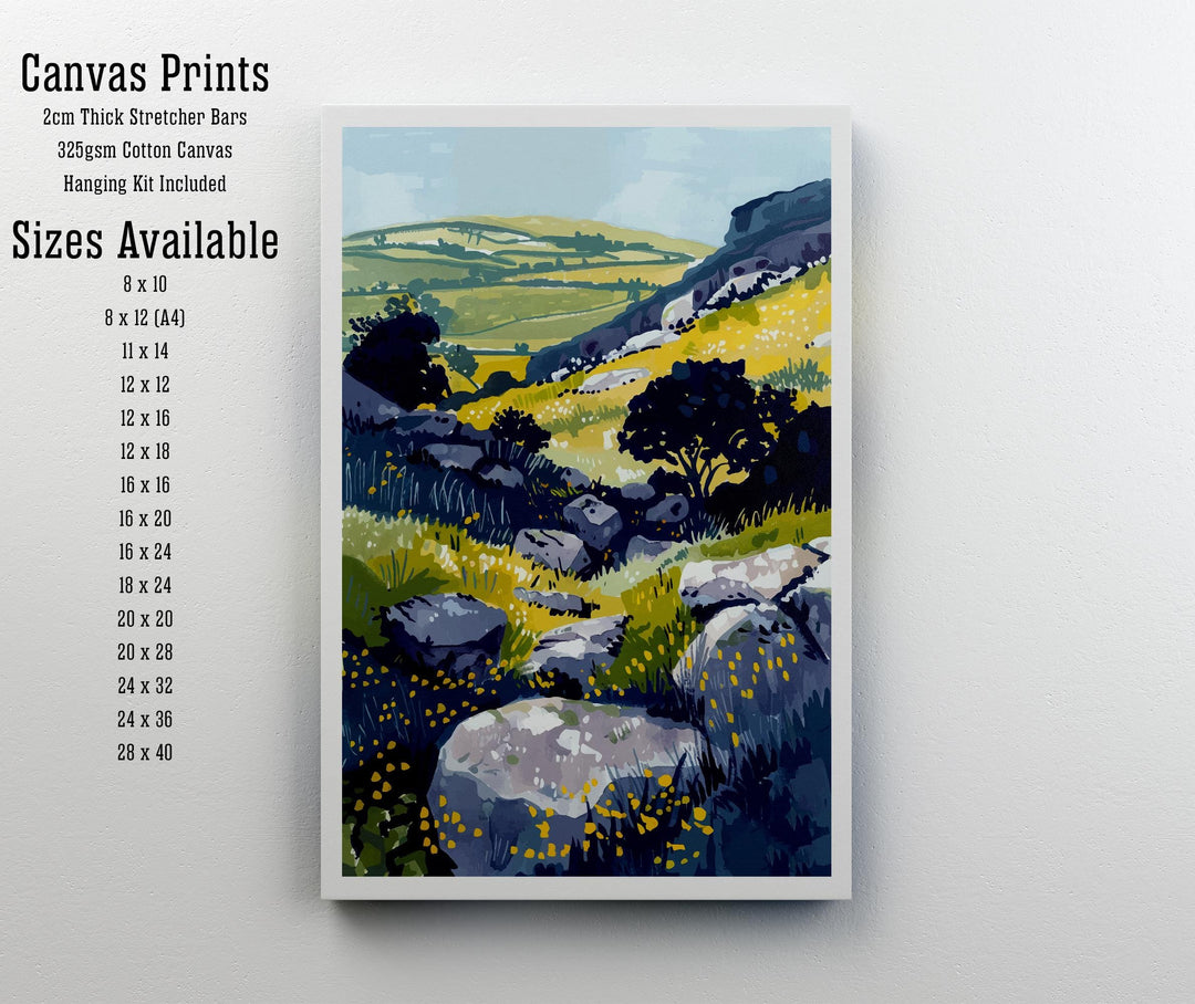 Dartmoor National Park Devon Travel Print Wall Decor Wall Art Dartmoor Wall Hanging Home Décor Dartmoor Gift Art Lovers British Art