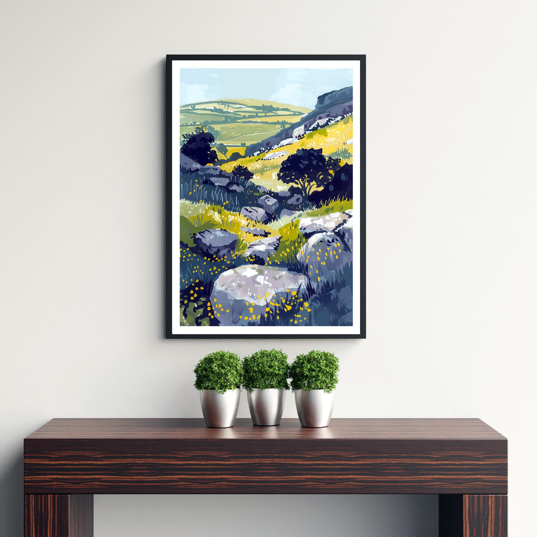 Dartmoor National Park Devon Travel Print Wall Decor Wall Art Dartmoor Wall Hanging Home Décor Dartmoor Gift Art Lovers British Art