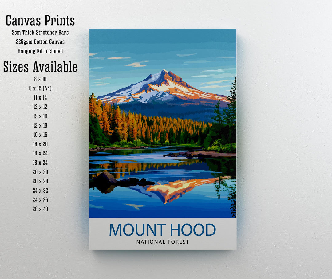 Mount Hood Oregon Travel Print Wall Decor Wall Art Mount Hood Wall Hanging Home Décor Mount Hood Gift Art Lovers American Art Lover Gift