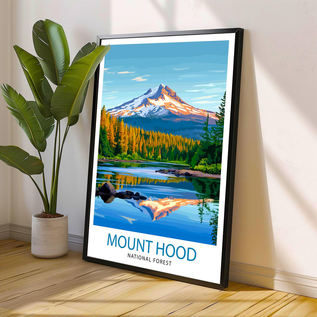 Mount Hood Oregon Travel Print Wall Decor Wall Art Mount Hood Wall Hanging Home Décor Mount Hood Gift Art Lovers American Art Lover Gift