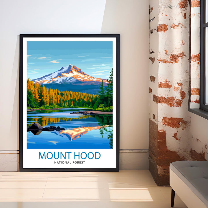 Mount Hood Oregon Travel Print Wall Decor Wall Art Mount Hood Wall Hanging Home Décor Mount Hood Gift Art Lovers American Art Lover Gift