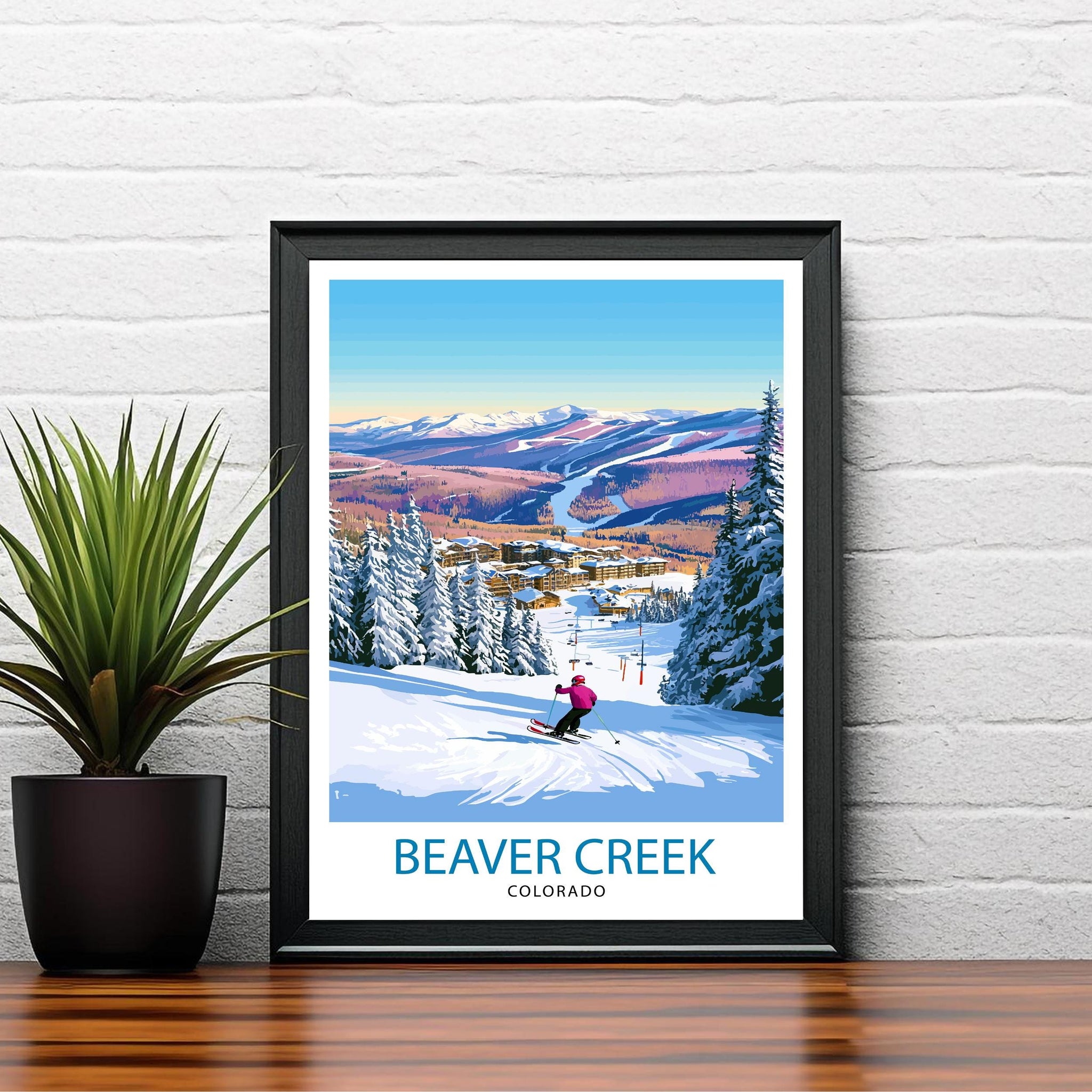 Beaver Creek Ski Resort Colorado Travel Print Wall Decor Wall Art Beaver Creek Wall Hanging Home Décor Beaver Creek Gift Art Lovers Ski Art