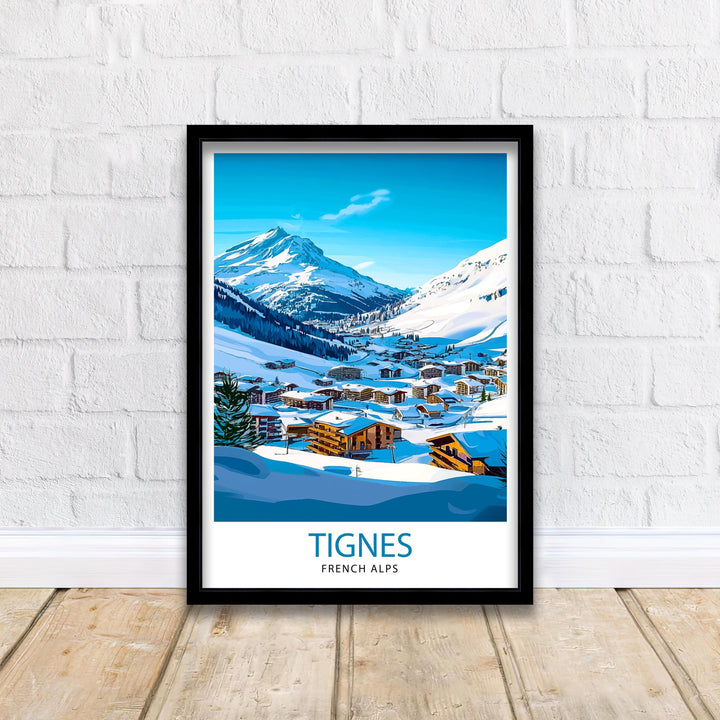 Tignes Ski Resort French Alps Travel Print Wall Decor Wall Art Tignes Wall Hanging Home Décor Tignes Gift Art Lovers French Ski Art Lover