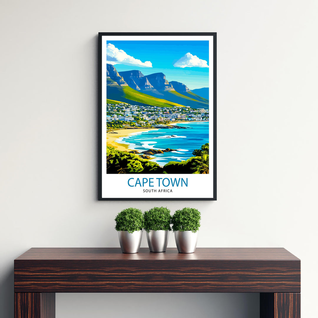 Cape Town South Africa Travel Print Wall Decor Wall Art Cape Town Wall Hanging Home Décor Cape Town Gift Art Lovers African Art Lover Gift