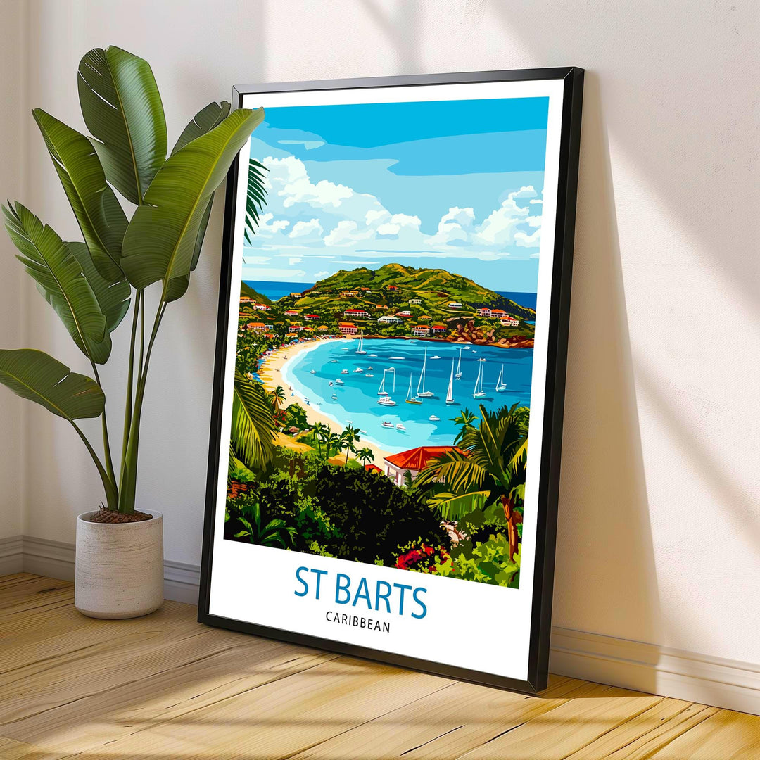 St. Barts Caribbean Travel Print Wall Decor Wall Art St. Barts Wall Hanging Home Décor St. Barts Gift Art Lovers Caribbean Art Lover Gift