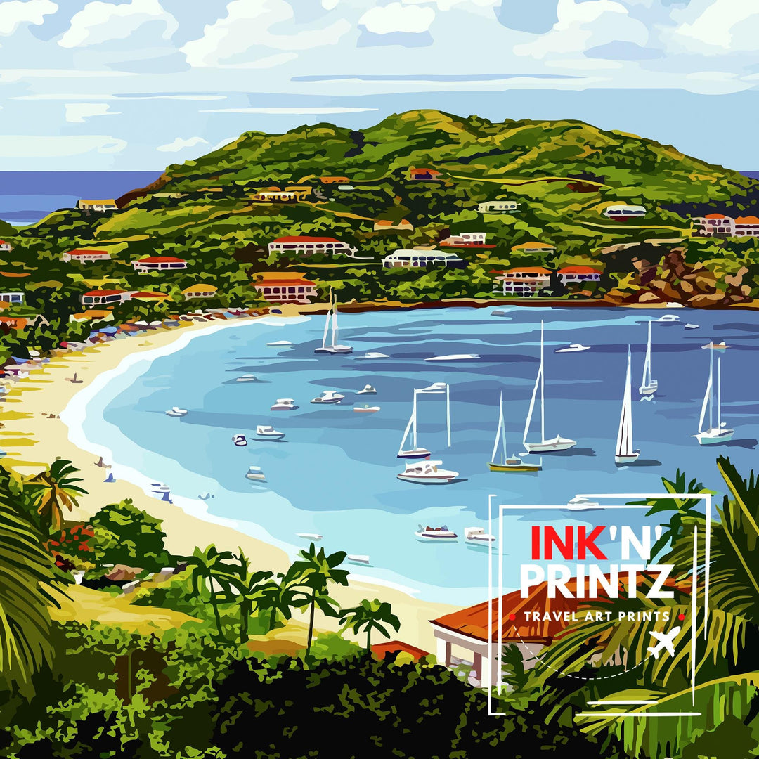 St. Barts Caribbean Travel Poster