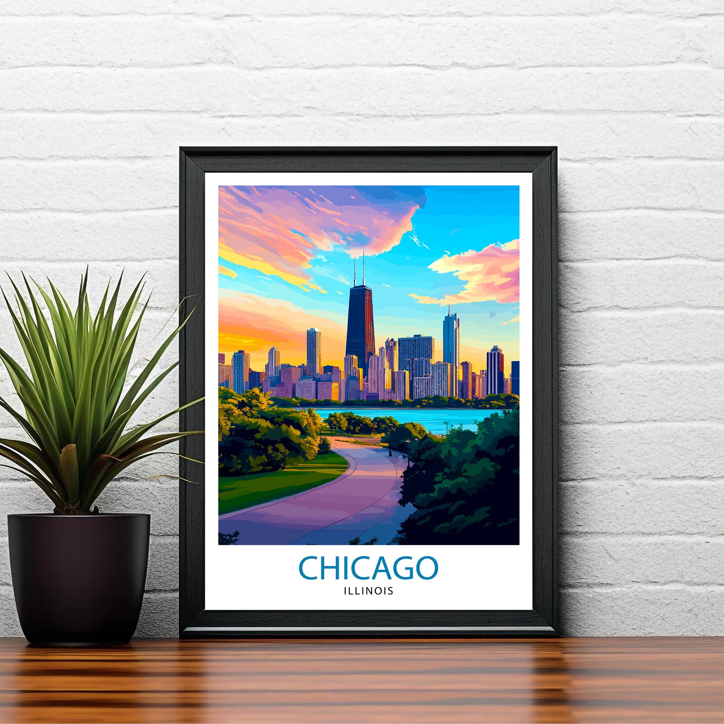 Chicago Illinois Travel Poster