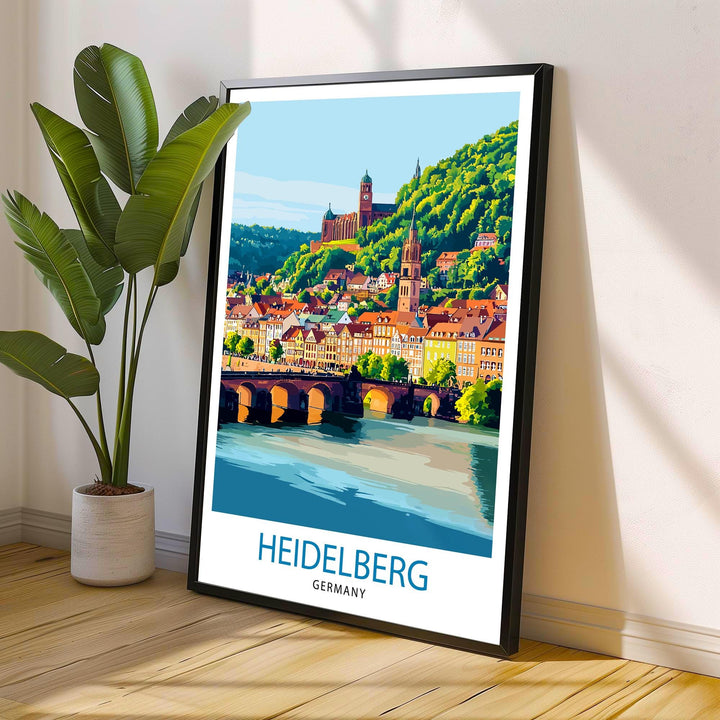 Heidelberg Germany Travel Print Wall Decor Wall Art Heidelberg Wall Hanging Home Décor Heidelberg Gift Art Lovers German Art Lover Gift