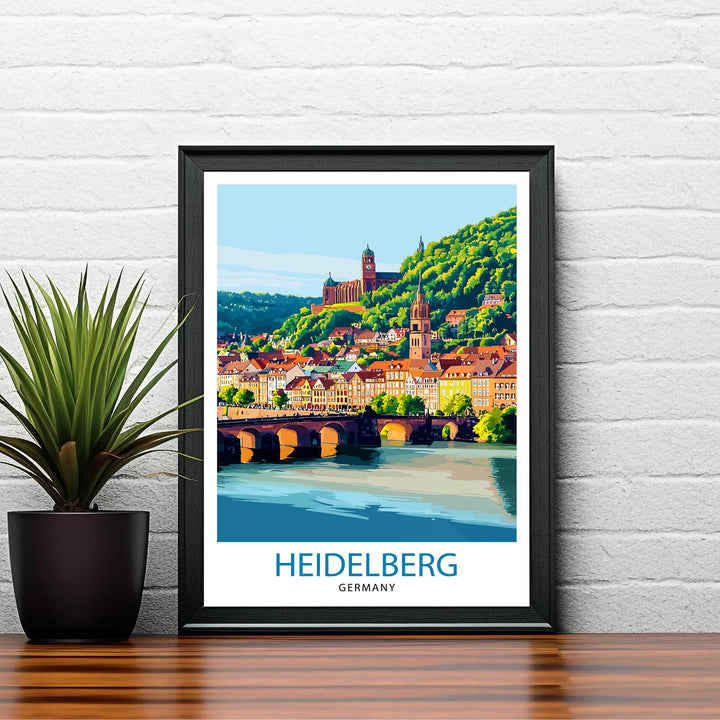 Heidelberg Germany Travel Print Wall Decor Wall Art Heidelberg Wall Hanging Home Décor Heidelberg Gift Art Lovers German Art Lover Gift