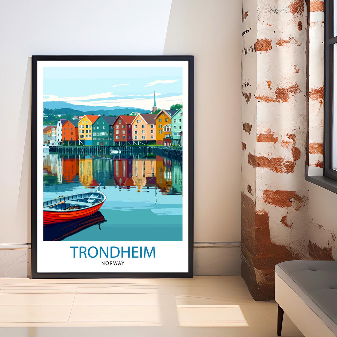 Trondheim Norway Travel Print Wall Decor Wall Art Trondheim Wall Hanging Home Décor Trondheim Gift Art Lovers Norwegian Art Lover Gift