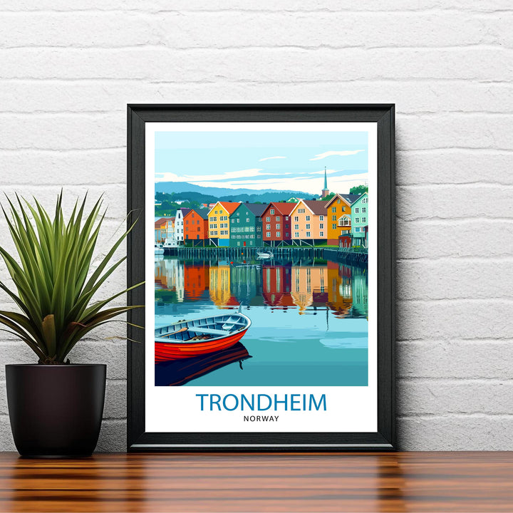 Trondheim Norway Travel Print Wall Decor Wall Art Trondheim Wall Hanging Home Décor Trondheim Gift Art Lovers Norwegian Art Lover Gift