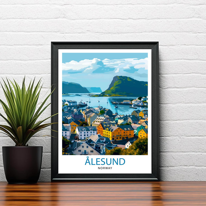 Alesund Norway Travel Print Wall Decor Wall Art Ålesund Wall Hanging Home Décor Ålesund Gift Art Lovers Norwegian Art Lover Gift