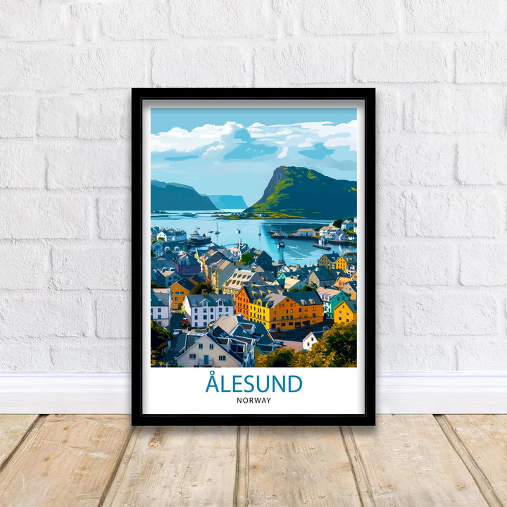 Alesund Norway Travel Print Wall Decor Wall Art Ålesund Wall Hanging Home Décor Ålesund Gift Art Lovers Norwegian Art Lover Gift