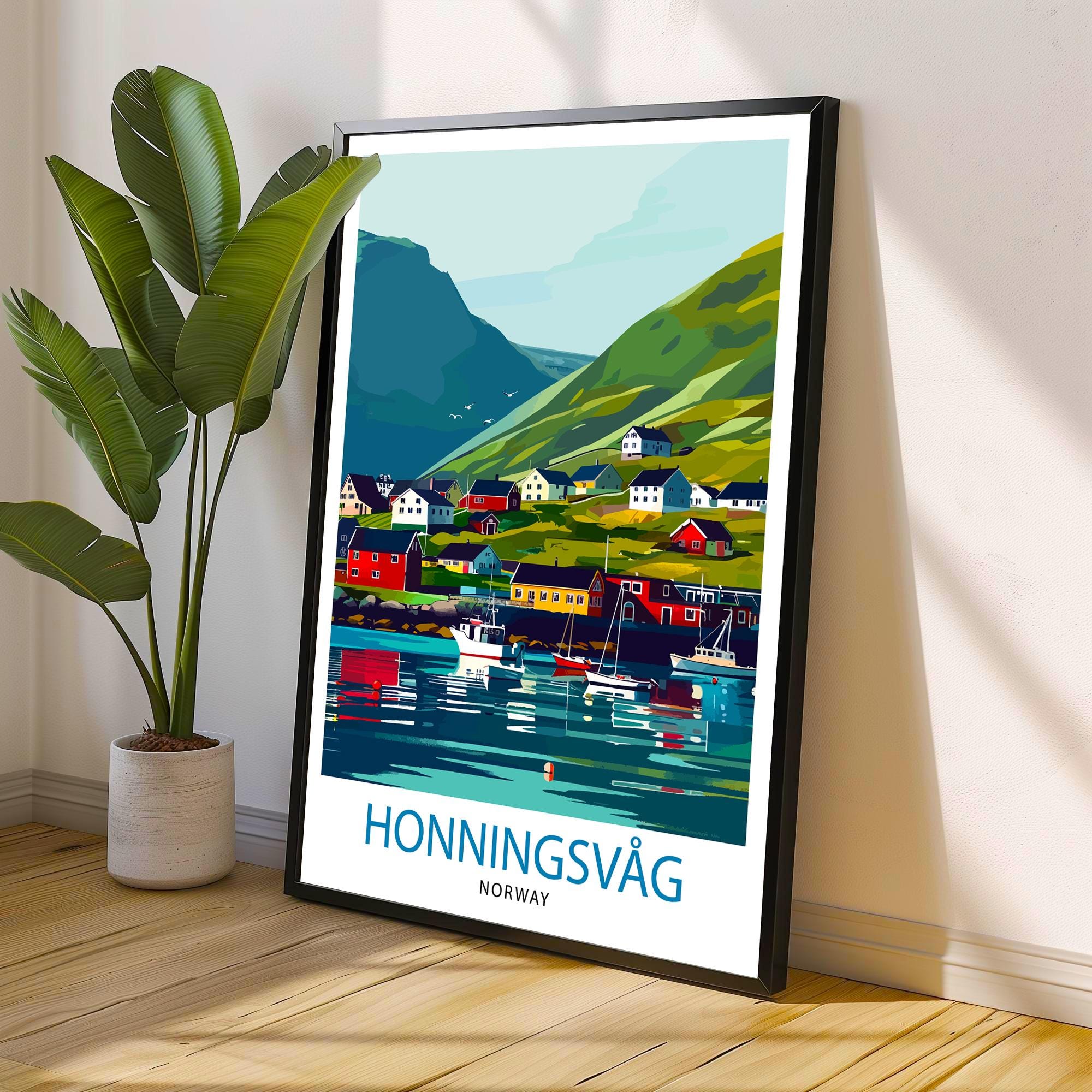 Honningsvåg Norway Travel Print Wall Decor Wall Art Honningsvåg Wall Hanging Home Décor Honningsvåg Gift Art Lovers Norwegian Art Lover Gift